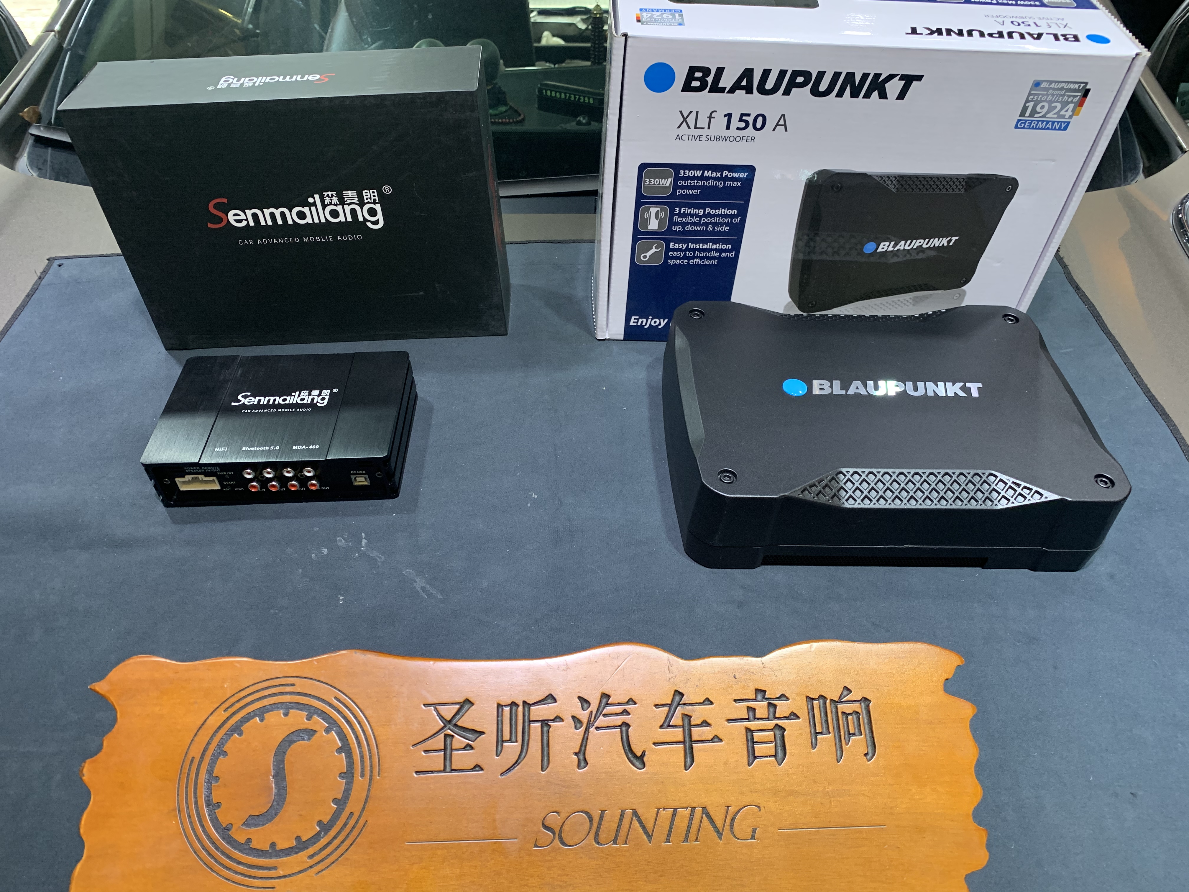 别克昂科威，森麦朗MDA-460+蓝宝150A超薄低音炮