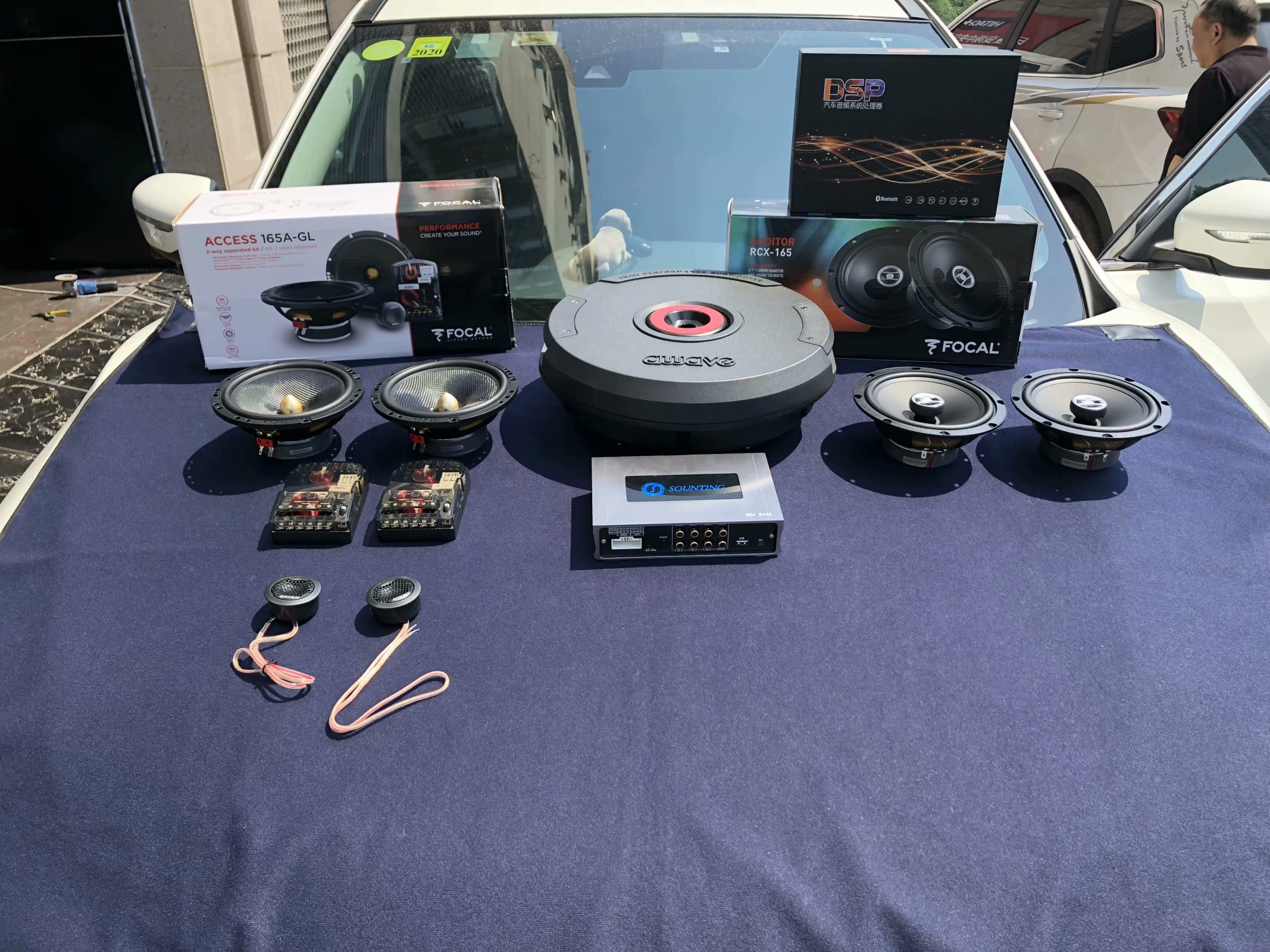 日产奇骏音响升级前门  劲浪黄金纪念版165AGL后    劲浪RCX同轴喇叭   Sounting DSP 功放备胎低音炮   平静四门双层隔音