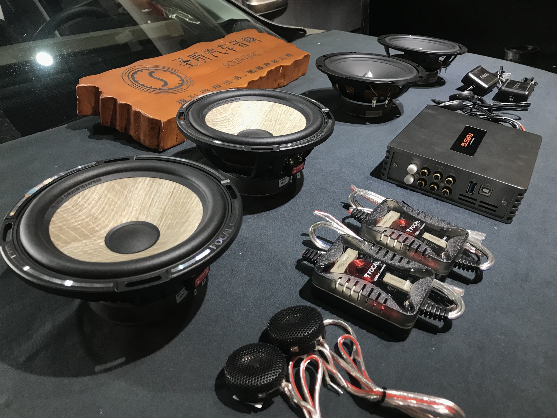 新款帕沙特升级法国🇫🇷 劲浪亚麻盆套装喇叭 后声场劲浪RSE165 musway M4-DSP功放
